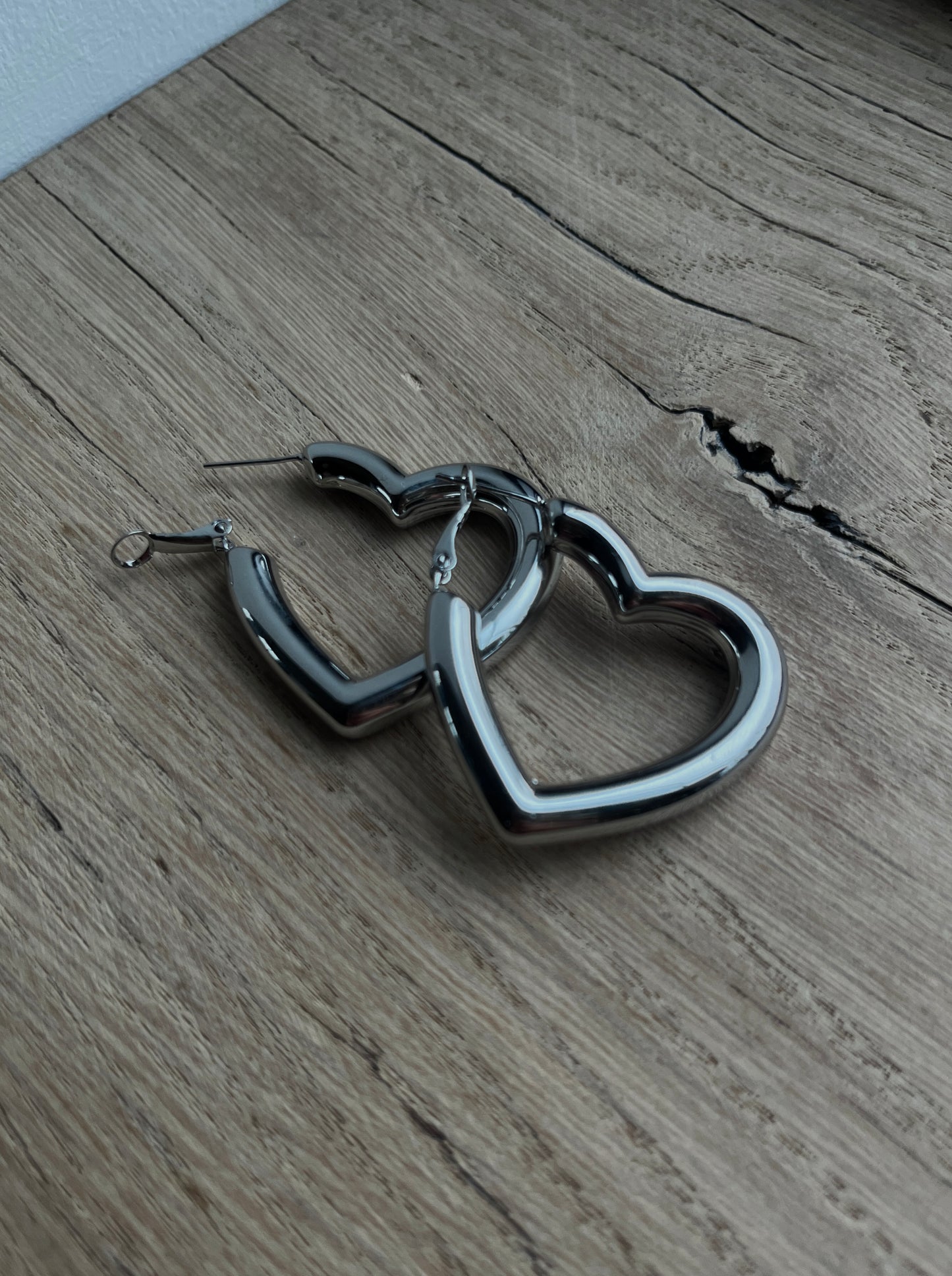 HART OORBELLEN ZILVER