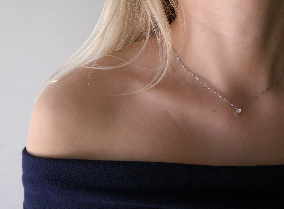 BASIC DIAMANT KETTING ZILVER