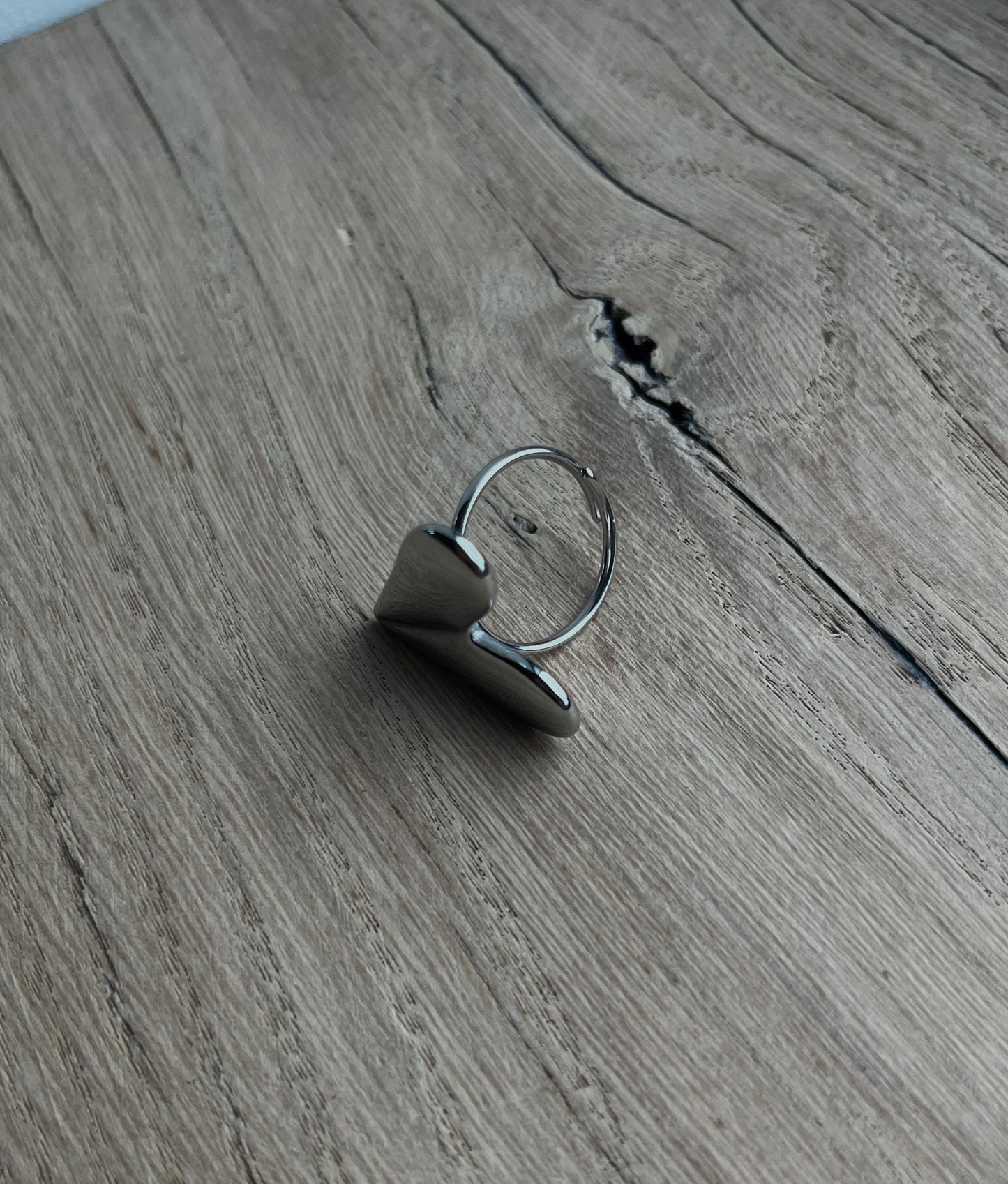 GROOT HART RING ZILVER