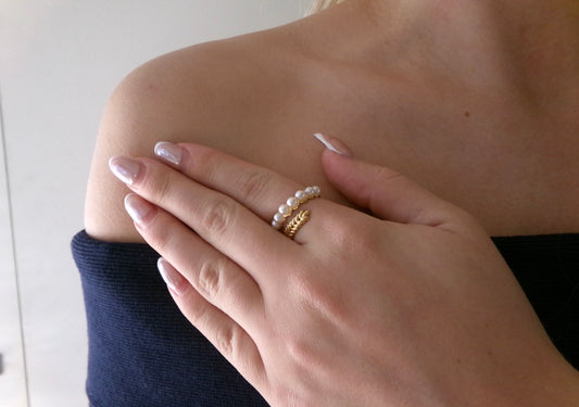 PARELS RING GOUD