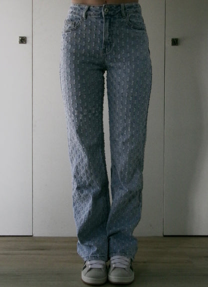 STRAKKE JEANS STRAIGHT LEG MET EFFECT
