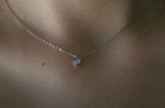 BASIC DIAMANT KETTING ZILVER